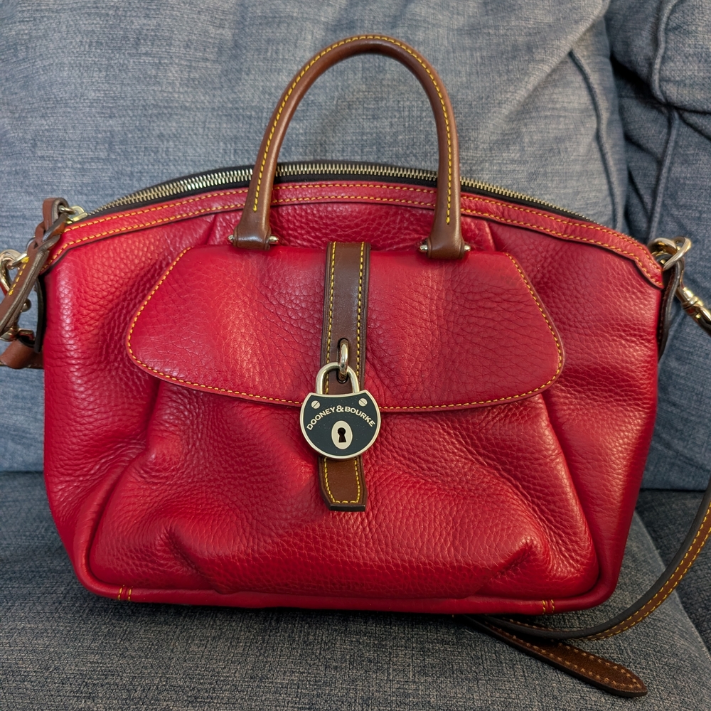 Dooney & Bourke Red Leather Satchel - EUC